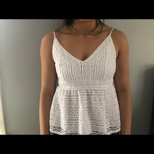 Abercrombie and Fitch White lace Tank Top